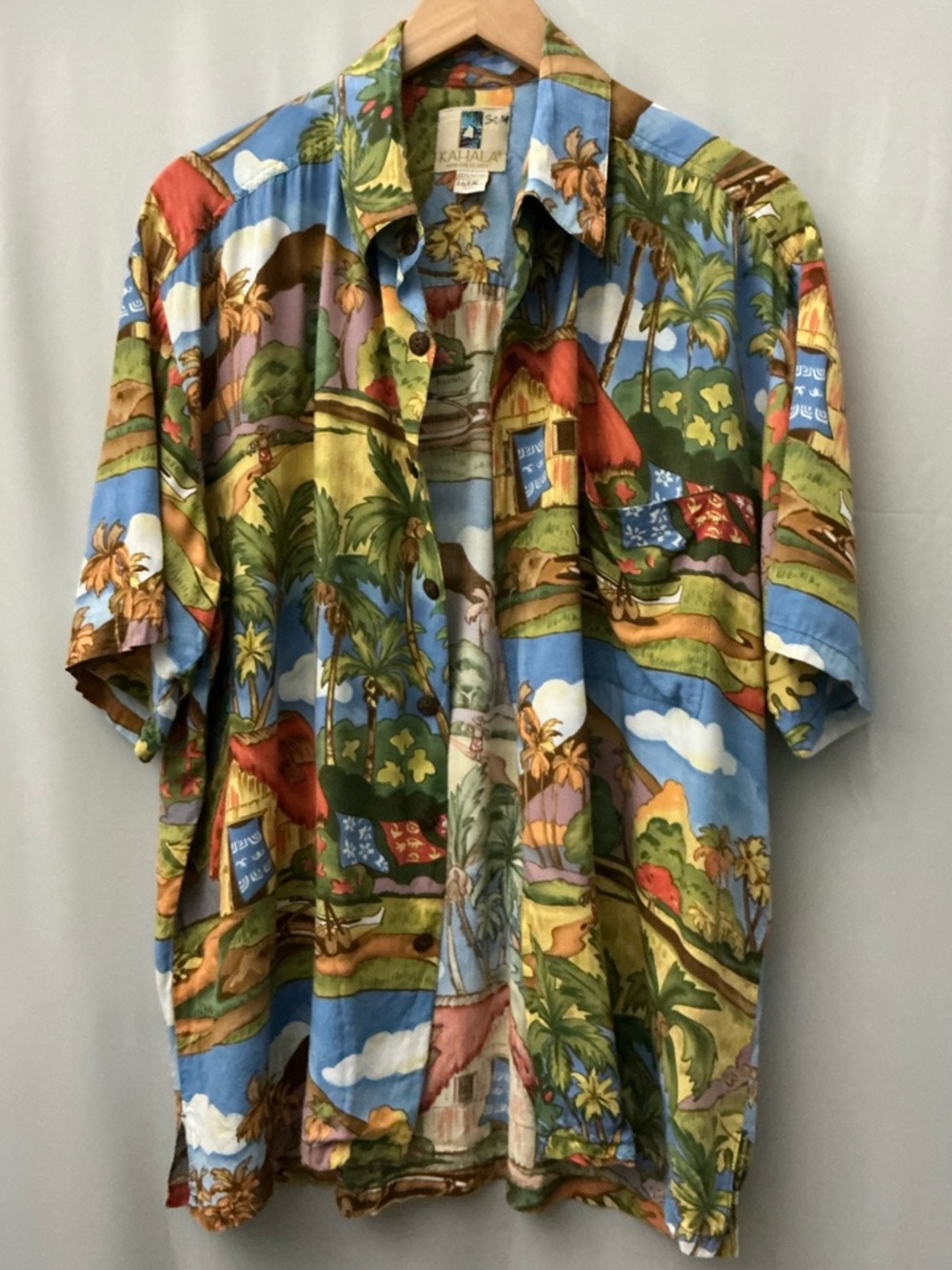 Kahala Men's Aloha Hawaiian Shirt Size L
